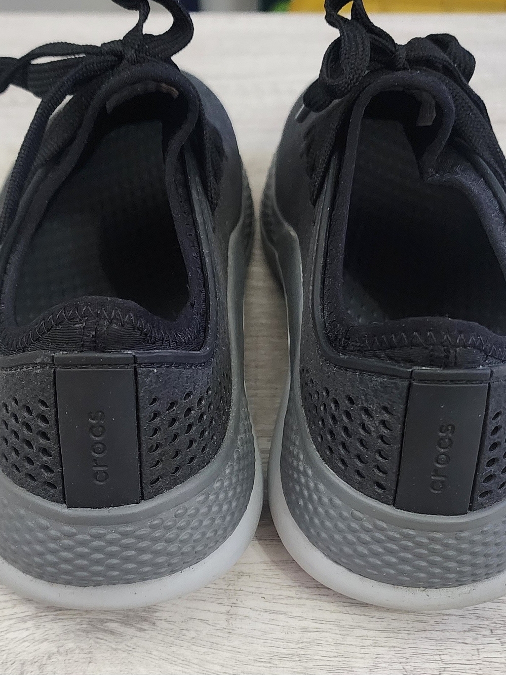 CROCS Men’s Black and Gray Slip-On LiteRide Sneakers